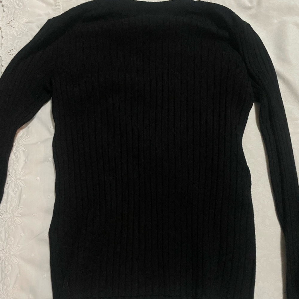 Black Ribbed Knit Top - Picture 2 of 2